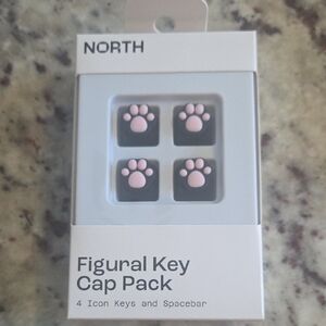 North Figural Key Cap Pack with Pink Paw Design NWT